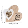 Miniatyrbillede 3 af 5: Plakette | Dobbelt Hjerte Familie | 1 Stykke - 15x2x12 cm, Hvid, Beige