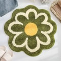 Miniatyrbilde 1 av 5: Blomsterområde teppematte søt blomster bad teppe myk mikrofiber rund blomst gulvmatte vannabsorpsjon