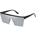 Miniatyrbilde 1 av 4: Overdimensjonerte firkantede solbriller Mote siamesisk linse stil Flat Top Shield Shades unisex A