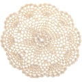 Pikkukuva 4 / 5: Käsinkudotut puuvillaiset virkatut aluslautaset pitsi pöytätabletit, noin 20 cm, 4 kappaletta (beige)