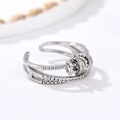 Miniatyrbillede 2 af 4: Sterling Sølvring Med Kubisk Zirkon - Justerbar Stress Spinner Angst Ring