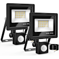 Miniatyrbild 1 av 4: Utomhus LED-strålkastare med rörelsesensor 20W, 24 LED-strålkastare IP65 Vattentät utomhusbelysning 6500K 220v Spotlight (2-pack)