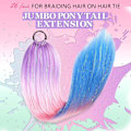 Miniatyrbilde 4 av 5: Regnbue Hestehale Extensions med Hårstrikk 1 Pakke 100g Fargede Hår Extensions for Fletting 26 tommer Fargerik Ombre Hestehale