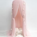 Miniatyrbilde 2 av 5: Myggnetting for barn, kuppelformet myggnetting, sengehimmel med rund blonder, rosa lekehus for jenter og gutter