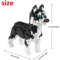 Miniatyrbild 2 av 5: Mikrobyggstenar Mini Husdjur Byggstenar Leksaker för barn Husky