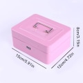 Miniatyrbild 3 av 5: Låsbar säkerhetsbox i stål, minilåda för bärbar säkerhet, minilåda för bärbar säkerhet i stål, för bulkpengar, mynt (rosa)