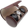Miniatyrbillede 2 af 5: Rejse Ur Organizer Ure Etui Kunstlæder Rulle Ur Opbevaringspung Smykkeæske 3-Slots