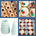Miniatyrbild 5 av 5: Keksformar - Tvåsidiga runda kakformar, kexformar och fondantkakform - Set med 8 plastkakformar.