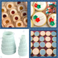 Pikkukuva 5 / 5: Keksileikkurit - Kaksipuoliset pyöreät keksileikkurit, keksileikkurit ja fondanttikakkumuoti - Muovinen keksileikkurisarja, 8 kpl.