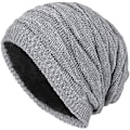 Miniatyrbild 1 av 5: Vintermössa för Män Varm Stickad Lång Slouch Skull Cap Termisk med Mjuk Fleecefodring