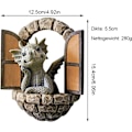 Miniatyrbillede 2 af 5: Havefigur af drage i harpiks til haven - miniature hus - udendørs dekoration