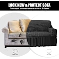 Miniatyrbillede 4 af 5: Sofaovertræk elastisk skridsikkert sofaovertræk elastisk sofaovertræk Black 140CM