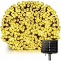 Miniatyrbilde 1 av 5: Solcellelyssnor, 200 stk LED utendørs vanntett lyssnor 22m, 8 moduser, egnet for hage, hjem, hage, hage, bryllup varm hvit