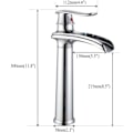 Miniatyrbillede 2 af 5: Chrome Basin Hane Vandfald Blandebatteri til Badeværelse (Top)