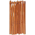 Miniatyrbild 1 av 5: 12-delad bambu virknålsset, 3 mm till 10 mm i diameter, stickningsnålar stickningshantverk set, DIY trä stickningsnål kit