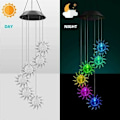 Miniatyrbillede 2 af 5: Solcelledrevne vindklokker LED solcellelys rasle farveskiftende solcelledrevne vindklokker havehave udendørs dekoration solcellelamper