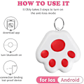 Miniatyrbillede 2 af 5: GPS Tracker til børn Anti-Lost Alarm Enhed Hundepote Stil Mini Kat Hunde GPS Tracking Locator Bærbar Bluetooth Item Finder-4 stk