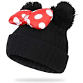 Miniatyrbild 2 av 4: Vintermössa för små flickor med pompom, varm stickad babyhatt