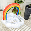 Miniatyrbillede 3 af 5: Baby Float, Regnbue Sequin Oppustelig Svømmebøje Baby Svømmering Funklende Svømmering til Børn 1-5 År Gammel til Pool Party Baby Svømmebøje
