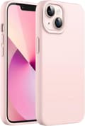 Silikonskal Kompatibelt med iPhone 13 6.1-tum, Silkeslen känsla, Stötsäkert skal med mikrofiberfoder (Rosa)