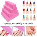 Miniatyrbillede 4 af 5: 10 stk. neglebufferblok til akryl- og naturnegle, fingerspidsglanspoleringssæt, professionel manicurepoleringsbuffer, bulk medium grit (pink)