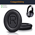 Pikkukuva 2 / 5: Ammattimaiset korvapehmusteet Bose QuietComfort 35 (QC35) ja Quiet Comfort 35 II (QC35 ii) -kuulokkeisiin, akustinen vaahto (musta)