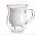 Miniatyrbilde 1 av 5: Dobbeltvegget glasskopp Søte kaffekrus Dobbeltveggede isolerte glass Klart kalvekopp Kaffe kopp