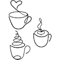 Miniatyrbild 1 av 5: 3-delad kaffemugg i metallväggkonst linje kaffeväggsskylt