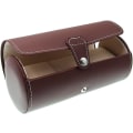 Miniatyrbillede 4 af 5: Rejse Ur Organizer Ure Etui Kunstlæder Rulle Ur Opbevaringspung Smykkeæske 3-Slots