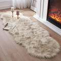 Miniatyrbillede 1 af 5: Soverumskunstpels tæppe, fluffy linned tæppe, blødt fåreskind tæppe sofa pude, beige plys lille tæppe plys tæppe
