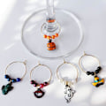 Miniatyrbillede 5 af 5: 44 stk. Vinglas Charm Ringe Wire Hoops Øreringe Hoops til DIY Smykker, Vinglas Markører (30mm)