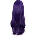 Miniatyrbilde 4 av 4: 28 tommer/70 cm kvinner side smell lang krøllete hår cosplay parykk for kvinner jente Dark Purple 28"