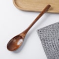 Miniatyrbillede 5 af 5: Træske, 5-delt japansk stil Nanmu træ suppeske sæt, til spisning, blanding, omrøring, madlavning og omrøring