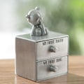 Miniatyrbild 7 av 8: Tandfe-minneslåda Legeringsstruktur Mjuk Innervägg Björndekor Låda för Flickor Pojkar
