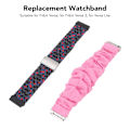Miniatyrbild 6 av 8: Flätat nylonklockarmband i rostfritt stål med spänne, 4 fjäderstångsersättning, scrunchie-klockarmband för Fitbit Versa