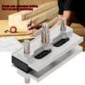 Miniatyrbild 6 av 6: Självcentrerande Dübeljiggsats Borrguide Set Legering Stål Träbearbetning Hålslag Locator Metriskt System