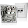 Miniatyrbild 5 av 5: 2X Modul Keystone Cat 6a Jack - Skärmad STP RJ45-kontakt Installation Snap-in Montering Okablat Cat 500Mhz 10GBit/s
