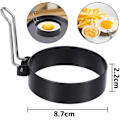 Miniatyrbild 2 av 7: 4 st Non-Stick Äggringar, Runda Äggformar i Rostfritt Stål för Stekta och Pocherade Ägg Crumpets på Kokkärl och Ångkokare