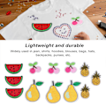 Miniatyrbild 7 av 8: 12 st fruktlappar körsbär ananas päron vattenmelon söt mönster levande färger strykjärn på lappar för väska kläder strumpor