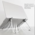 Miniatyrbild 8 av 8: Justerbar hopfällbar tablettstativ i aluminium för flygplan - Multifunktionellt tablettstativ med värmeavledning - Silvergrå