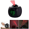 Miniatyrbild 1 av 5: LED-projektorväckarklocka Multifunktionell digital temperaturdisplay Rösttalande projektionsklocka 12/24 timmar omkopplad heminredning