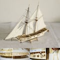 Miniatyrbild 3 av 5: 1 Set Montering Byggsatser Skeppsmodell Trä Segelbåt Leksaker Segelmodell Monterad Trä Sats Trä Hantverk