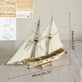 Miniatyrbild 5 av 5: 1 Set Montering Byggsatser Skeppsmodell Trä Segelbåt Leksaker Segelmodell Monterad Trä Sats Trä Hantverk