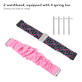 Miniatyrbild 7 av 8: Flätat nylonklockarmband i rostfritt stål med spänne, 4 fjäderstångsersättning, scrunchie-klockarmband för Fitbit Versa