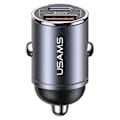 Miniatyrbild 1 av 5: USAMS Lad. ensam. 1xUSB+1xUSB-C C38 30W PD Snabbladdning med inbyggd stål-/lackring CC206CC01 (US-CC206)