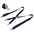 Miniatyrbild 8 av 8: Herr Suspender Ca 1x41.3in Halksäker Säker Hållbar Robust Metall Bred Tillämplighet Klänning Suspender för Arbete BröllopMarinblå