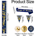 Miniatyrbild 3 av 8: 18-årsdag Dekorationer Blå Guld, Grattis 18 År Banner, 18-årsdag Banner, 18-årsdag Ballonger, Konfetti Ballonger, Födelsedagsfest
