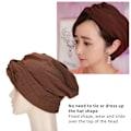 Miniatyrbild 8 av 8: Kvinnors mode turban huvudduk stretch fast chemo wrap muslimsk hatt religiös artikel djup kaffefärg
