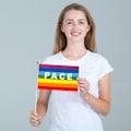 Miniatyrbild 1 av 2: 50/100 st Mini Fredsflagga Regnbåge Pacifistflagga Handhållen Polyester Fredsflagga