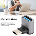 Miniatyrbild 8 av 8: 4stk Rätvinklig USB C till USB Adapter 10Gbps Hög Hastighet 90 Graders Usb Hona till Typ C Hane Adapter för Telefon Laptop